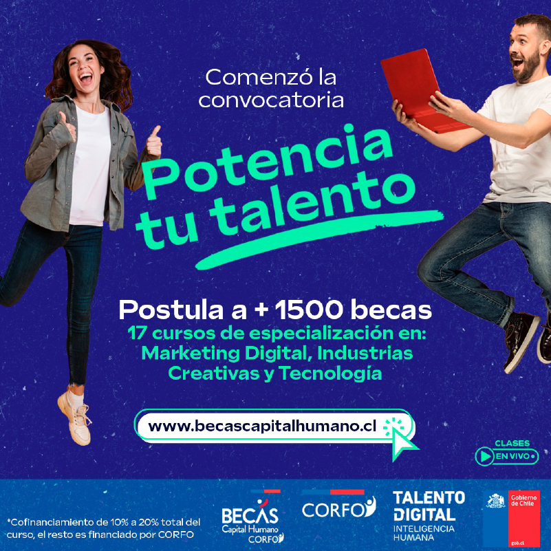 Últimos días para postular a 1.500 becas de Talento Digital y Corfo￼